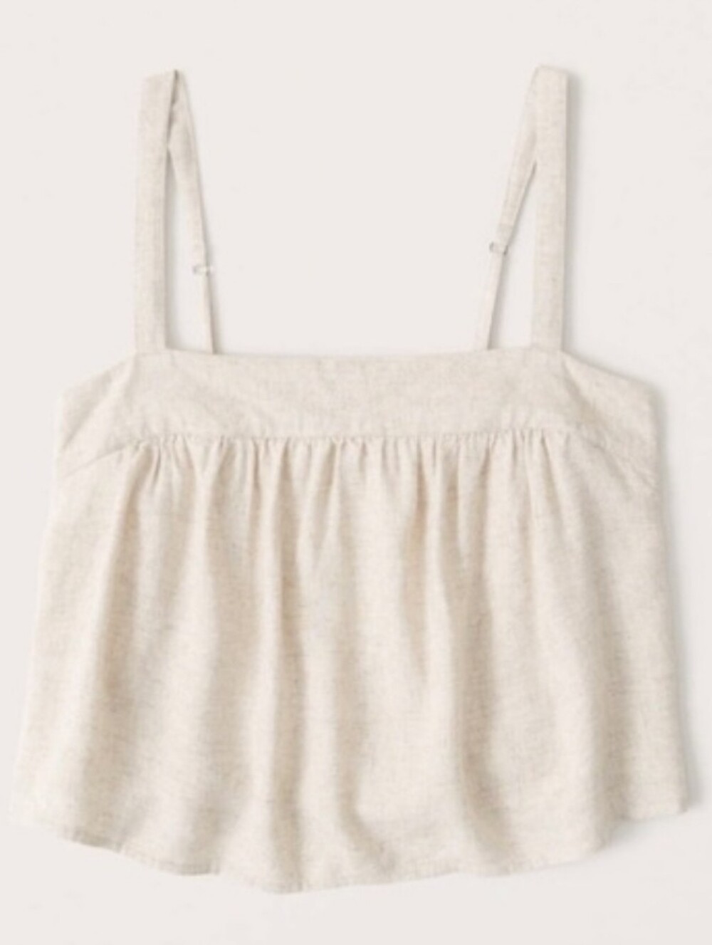 Abercrombie & Fitch Heathered Linen Blend Square-Neck Camisole